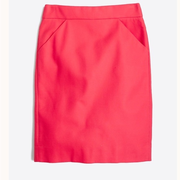 J. Crew Red Mini Pencil Skirt with Slit - Picture 1 of 6